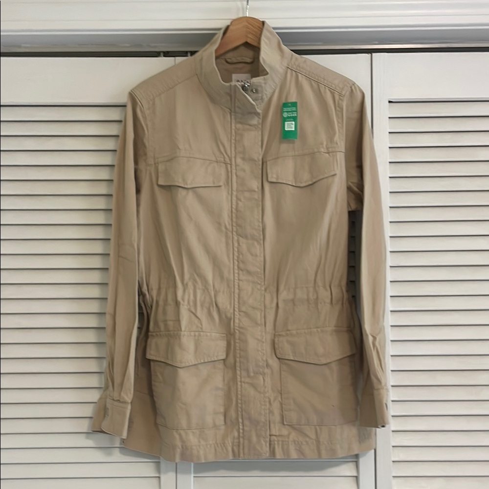 GAP Tan Utility Jacket Lightweight Stand-Up Collar